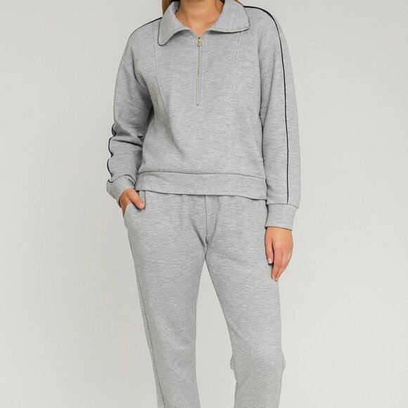 SOLD  Women's 2-Piece Tracksuit Set gray Size S - Picture 1 of 9